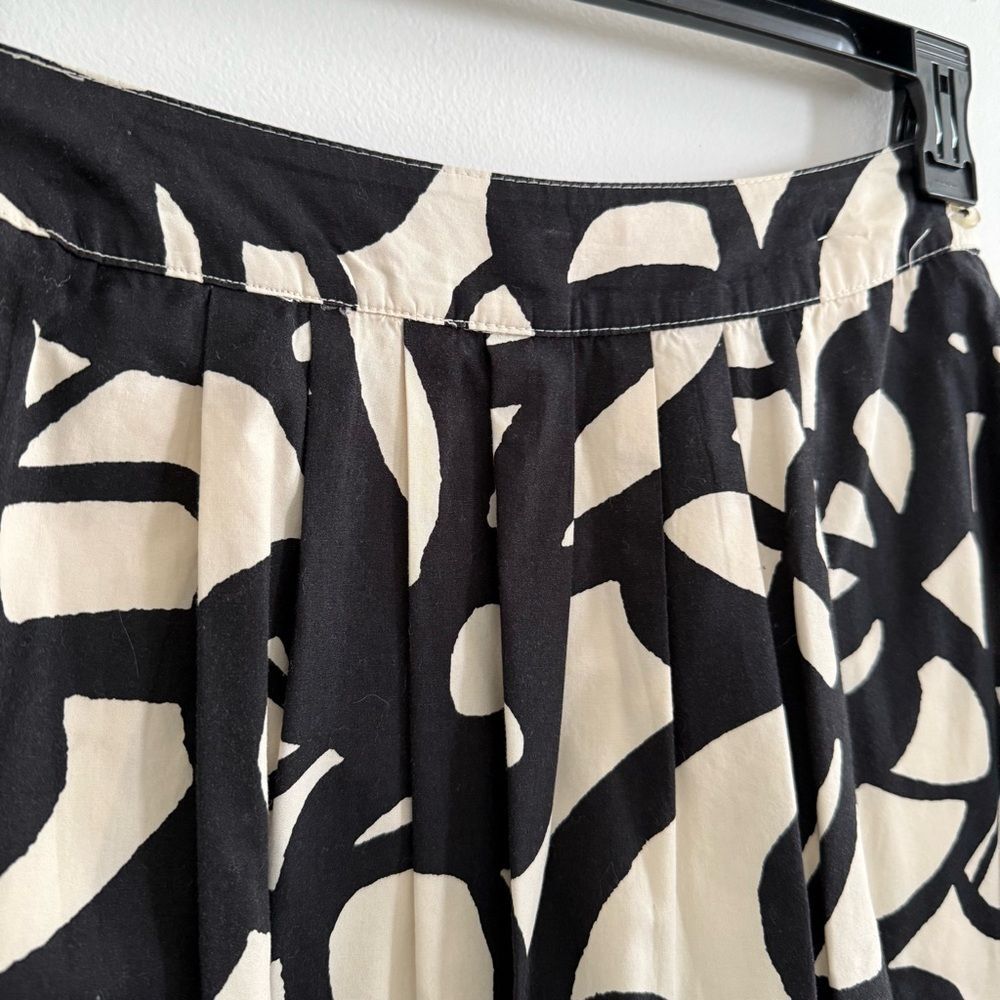 Anthropologie Fei Ruffle Mini Skirt Lined Abstract Pattern 100% Cotton  Size 0 - Picture 2 of 8